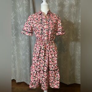Kate Spade New York Floral Shirt Dress with Tie Waist | Size 4